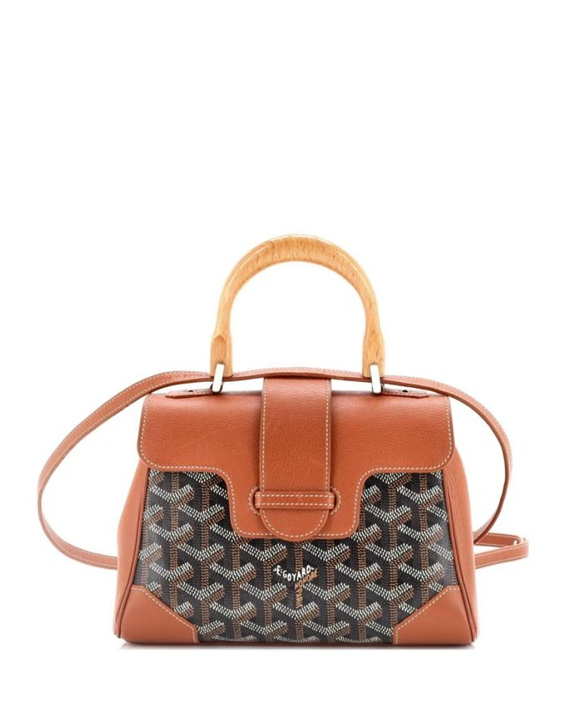 Mini Saigon Top Handle Bag Coated Canvas with Leather