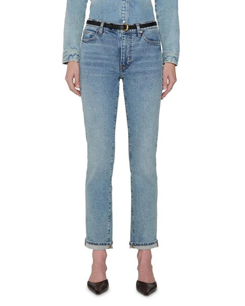 The Borrowed High Rise Ankle Slim Leg Jeans Ricochet