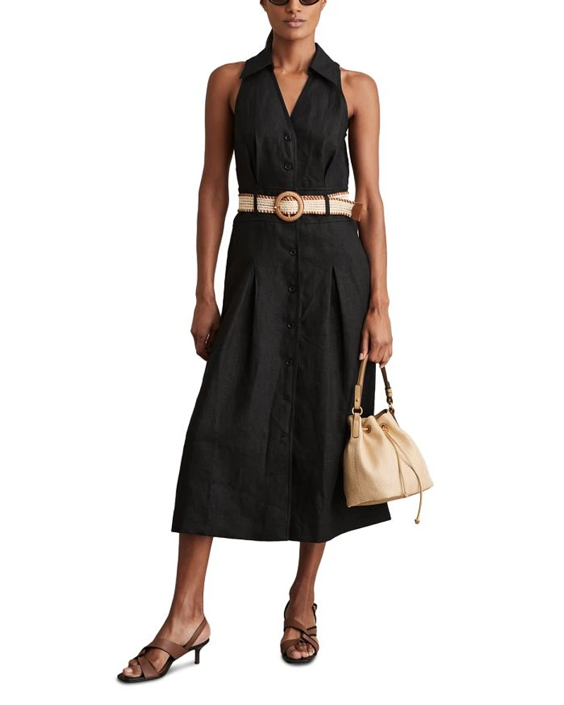 Annie Belted Linen Dress
