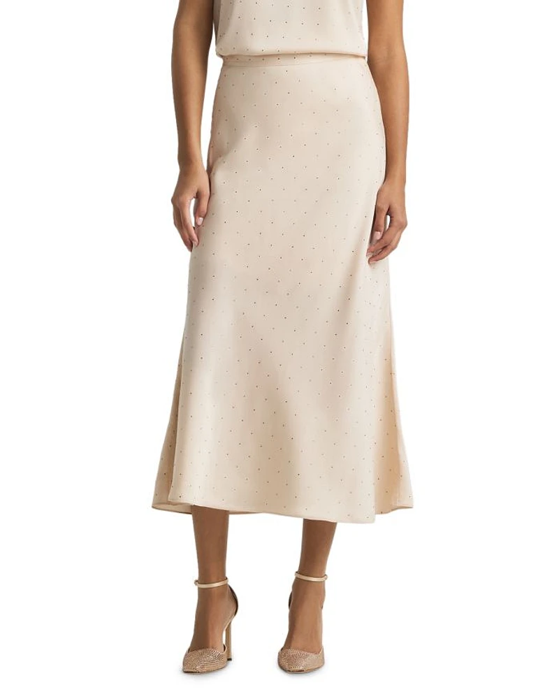 Rhinestone Embellished Jersey Skirt