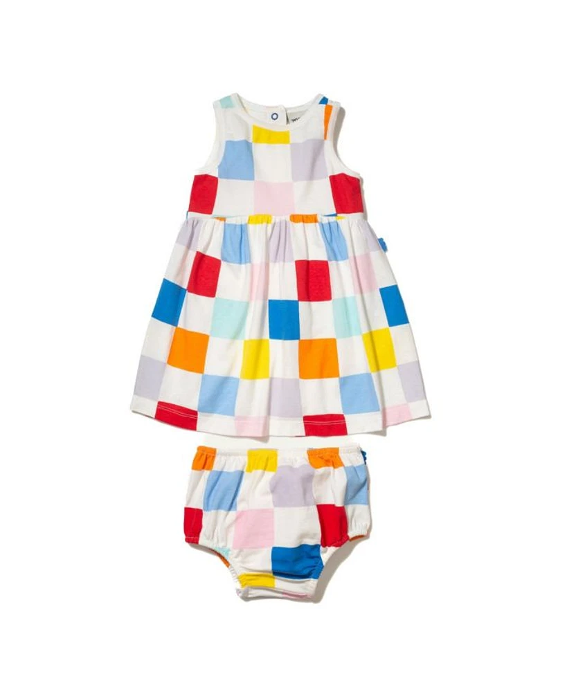 Girls' Recycled Cotton Checkered Tank Dress - Baby