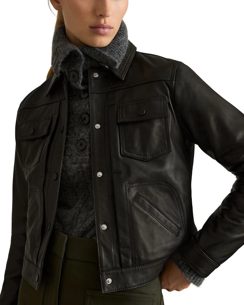Ely Leather Trucker Jacket