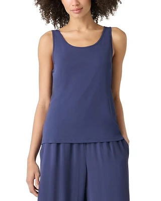 Scoop Neck Slim Fit Silk Tank Top