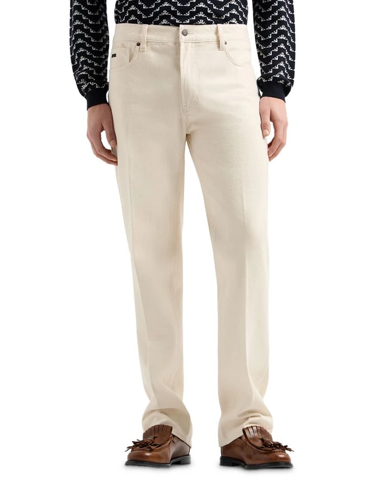 Straight Fit Bull Cotton Jeans Light Beige
