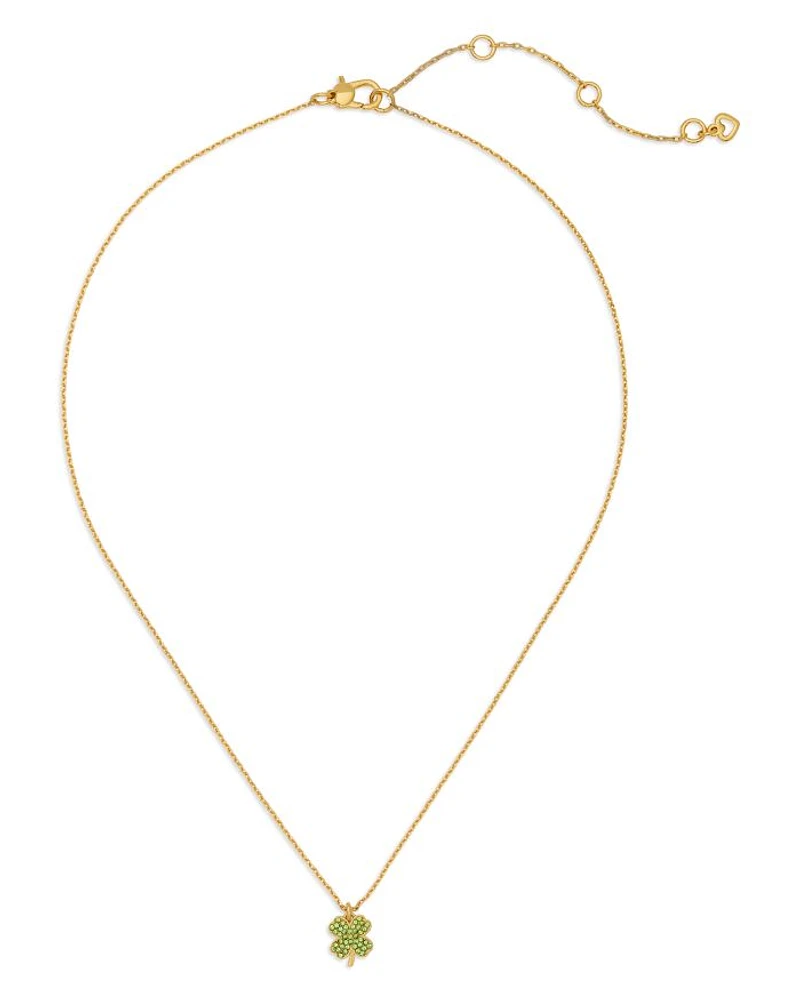 Pavé Clover Pendant Necklace, 16"-19"