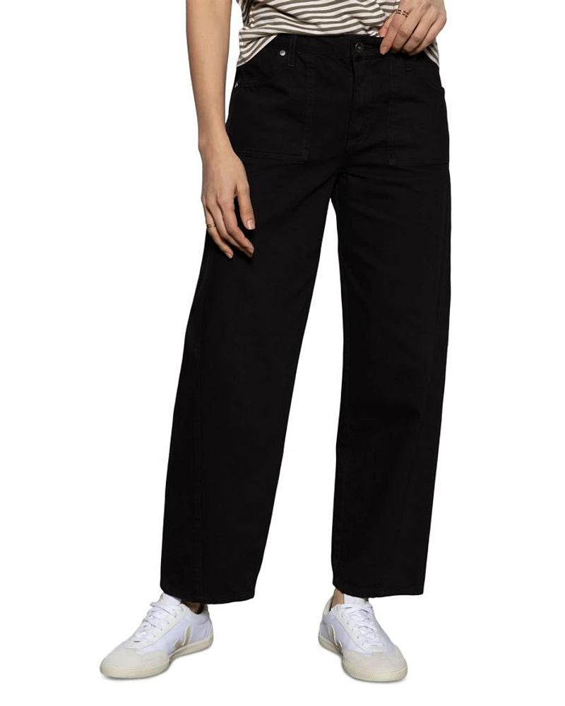 District High Rise Column Ankle Jeans Black