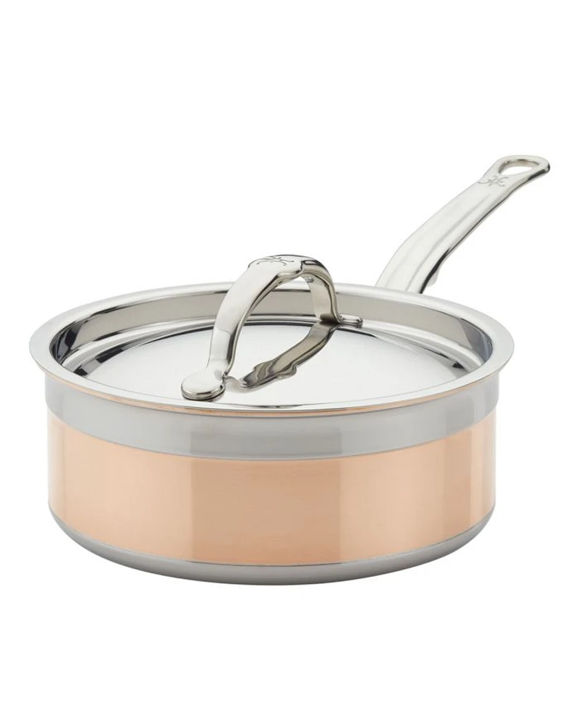 CopperBond® -Quart Induction Copper Saucepan with Lid