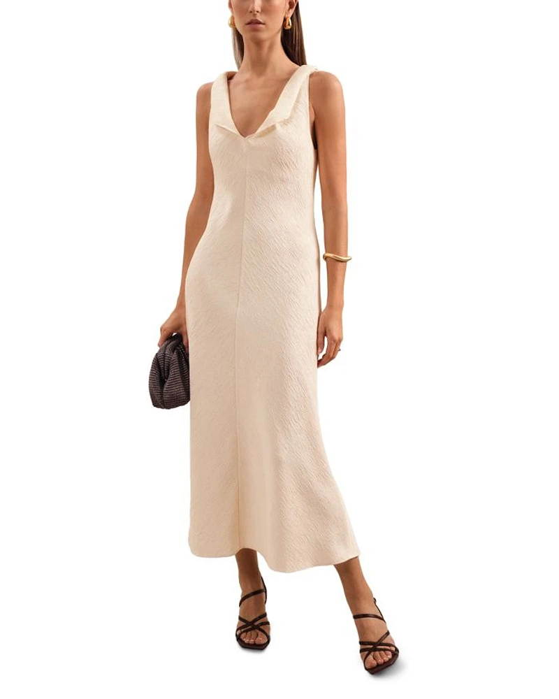 Kiera Textured Drape Neck Dress