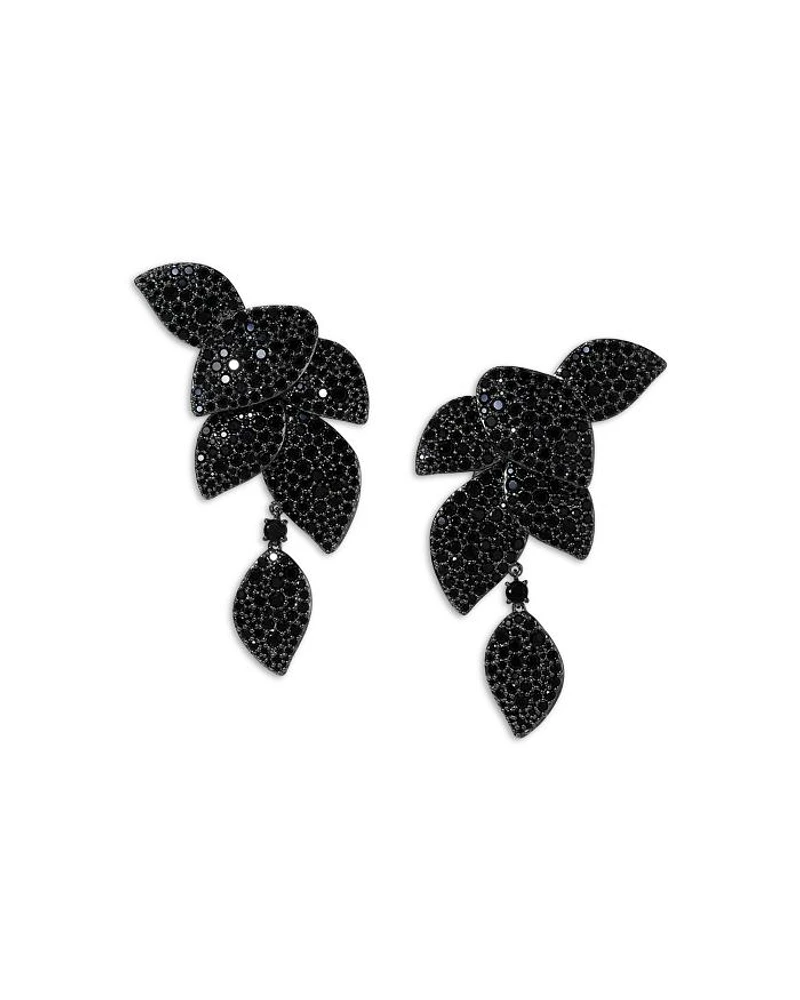 Starlet Crystal Leaf Linear Earrings