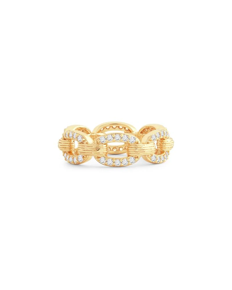 Enchanted Forest 18K Yellow Gold Plated Chain Ring