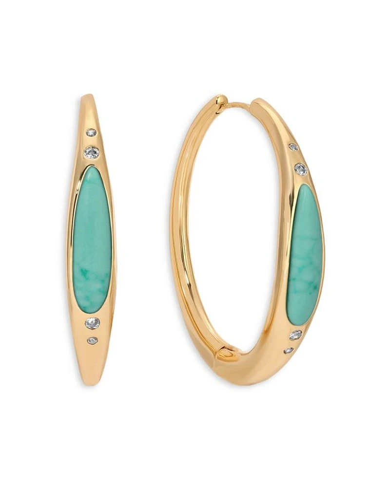 Turquoise Solstice Turquoise & Cubic Zirconia Hoop Earrings