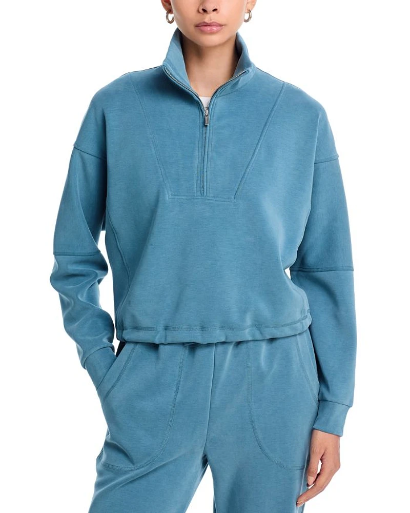 Sand Wash Funnel Neck Half Zip Sweatshirt