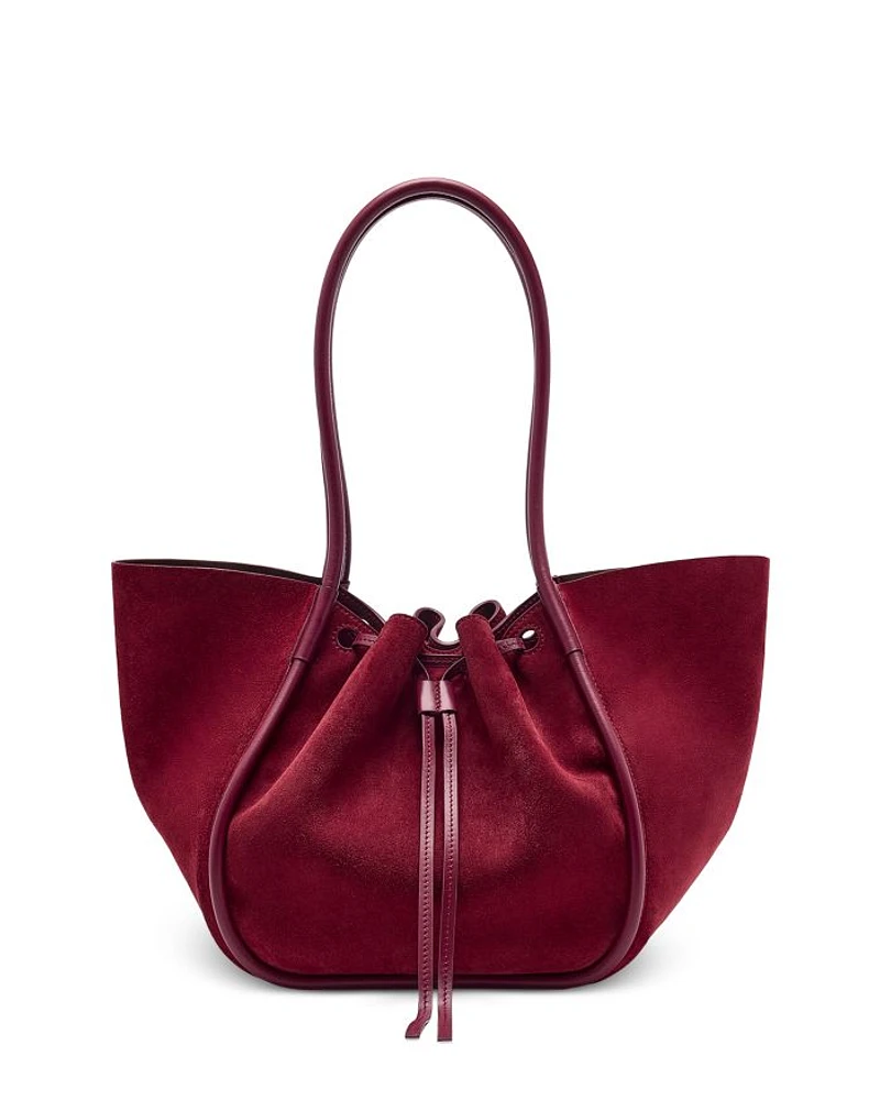 Large Ruched Tote in Suede