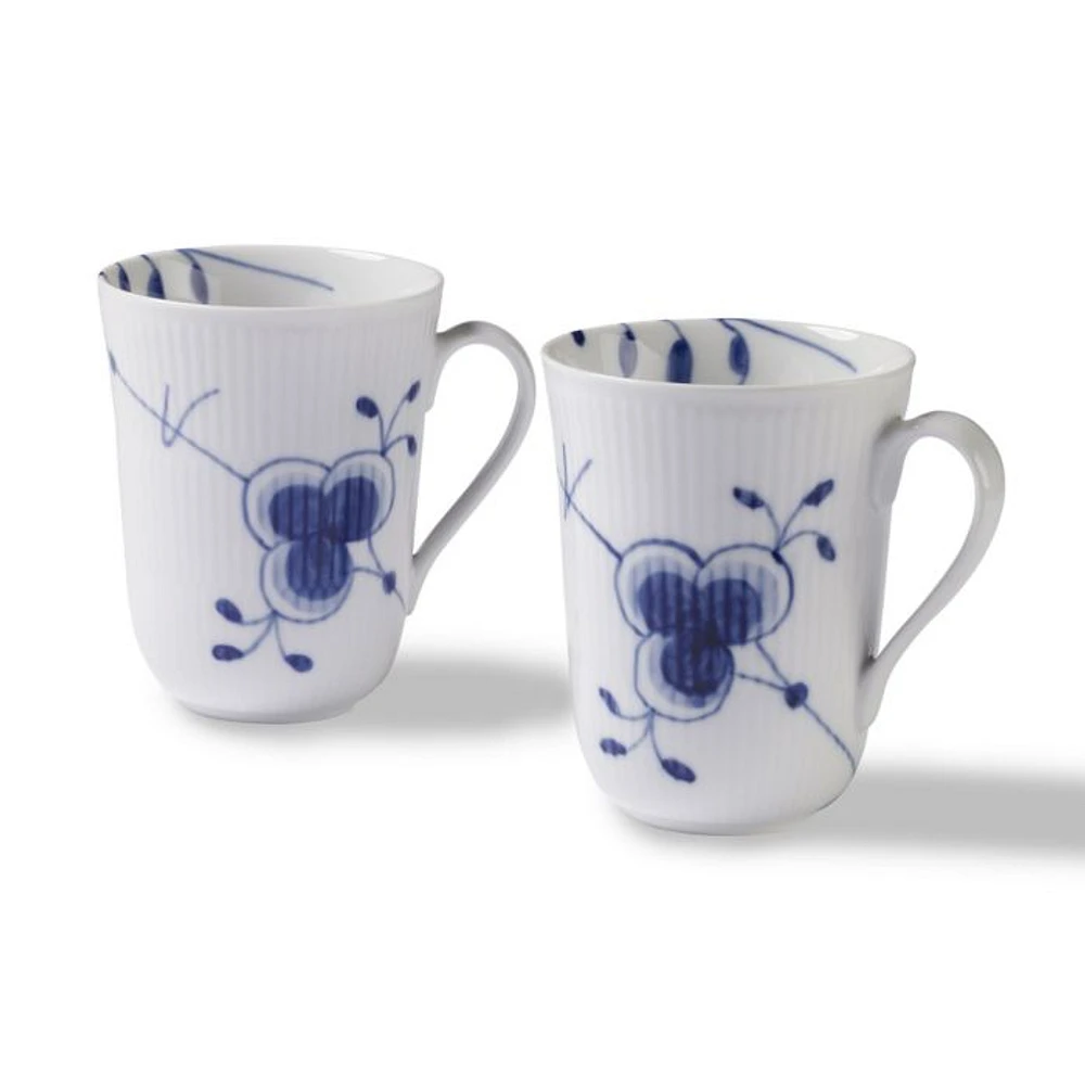 Blue Fluted Mega Mugs, Set of 2