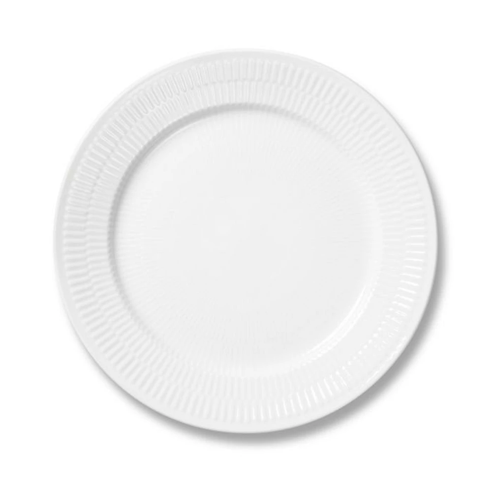 White Fluted Plain Salad/Dessert Plate