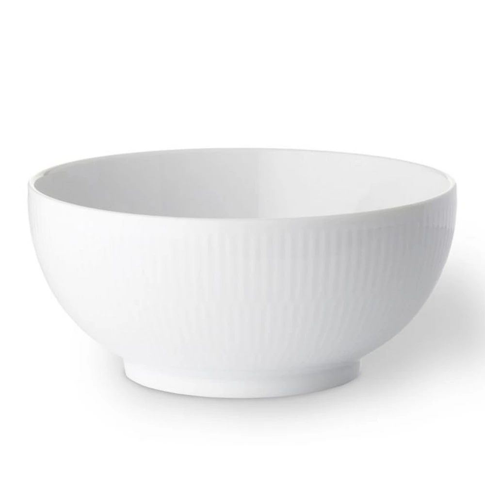 White Fluted Plain Serving Bowl