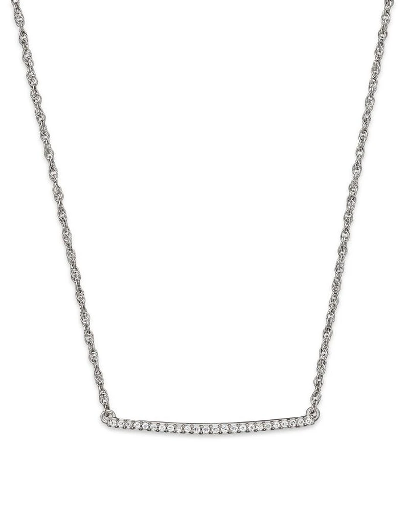 14K Gold Mini Diamond Bar Necklace, 0.10 tcw - Exclusive