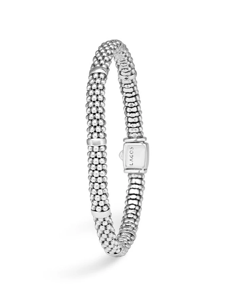 Sterling Silver Signature Caviar Bracelet