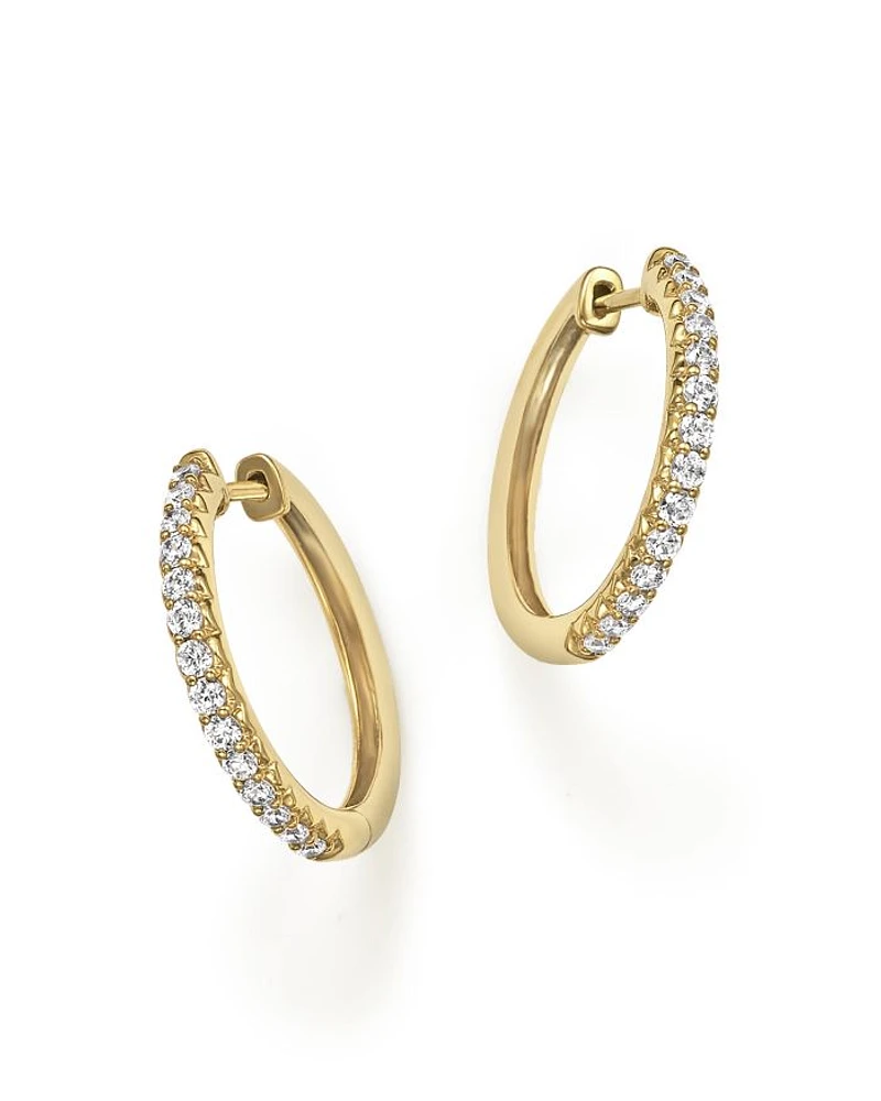 Diamond Hoop Earrings in 14K Yellow Gold, .40 tcw - Exclusive
