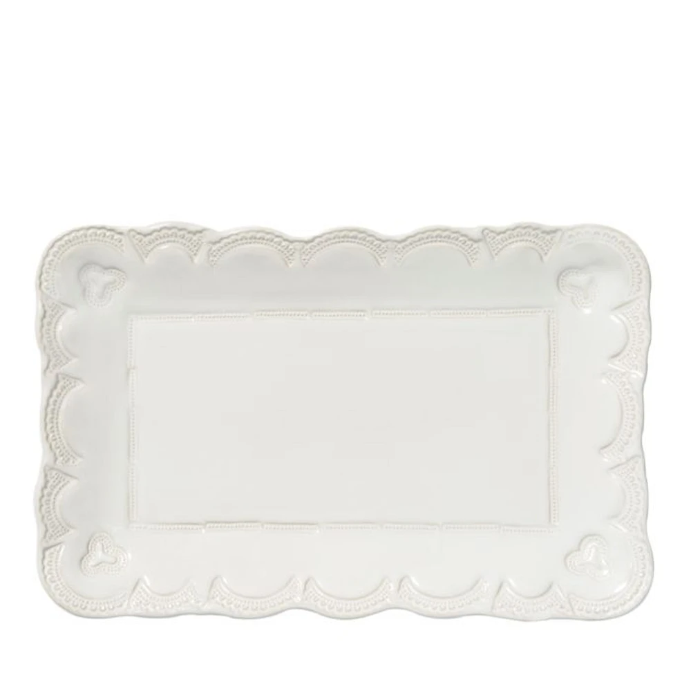 Incanto Stone White Lace Small Rectangular Platter