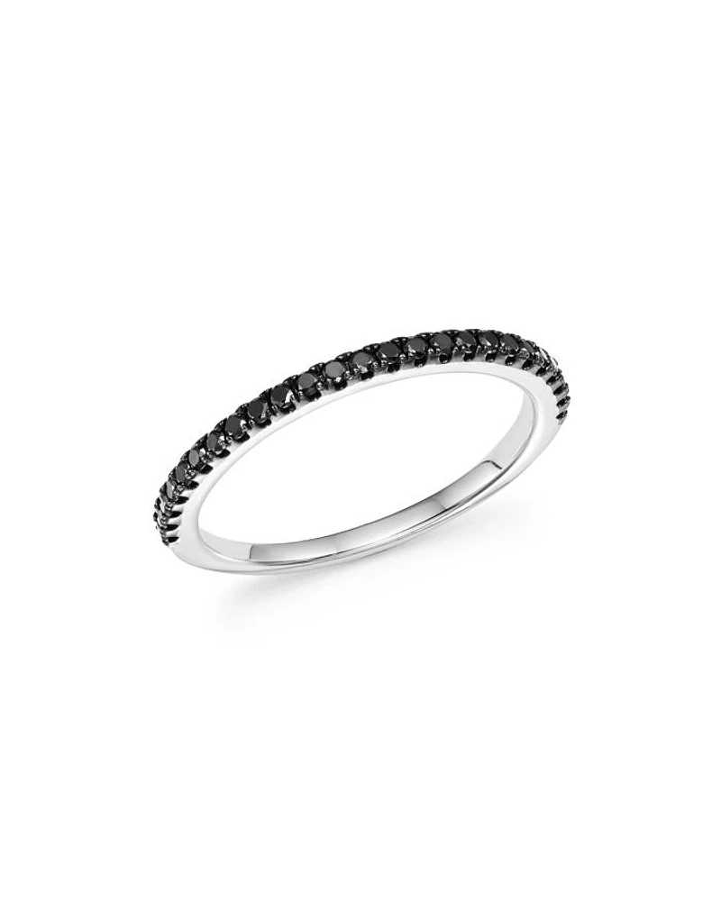 Black Diamond Band in 14K White Gold, 0.20 tcw