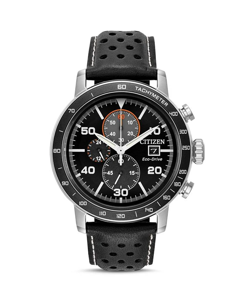 Men's Leather Strap Watch