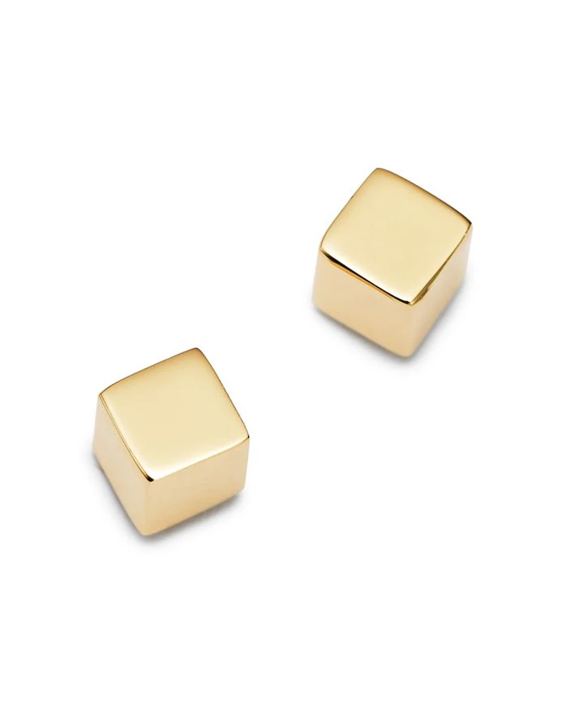 Cube Stud Earrings in 14K Yellow Gold - Exclusive