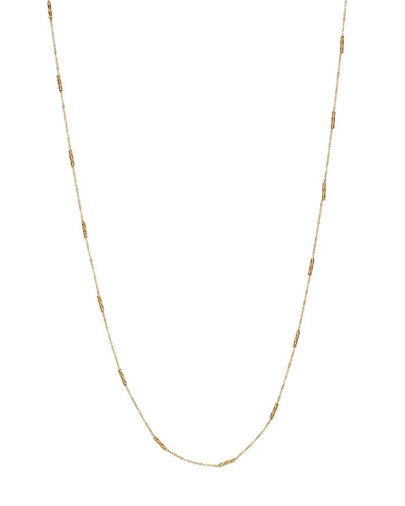 Bar Station Necklace in 14K Yellow Gold, 16" - Exclusive