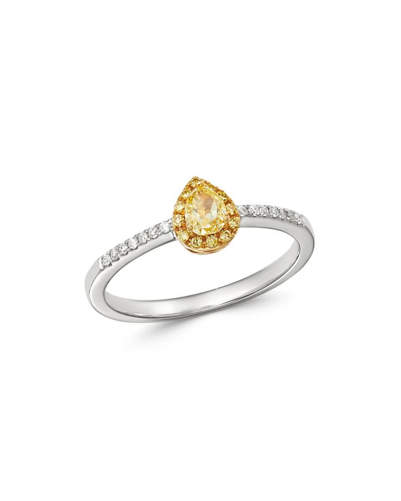 Yellow & White Diamond Ring in 14K Yellow & White Gold