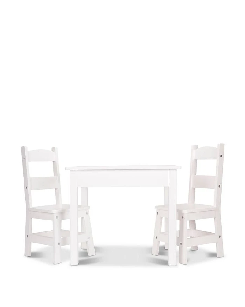 3-Piece Wood Table & Chairs Set - Ages 3+