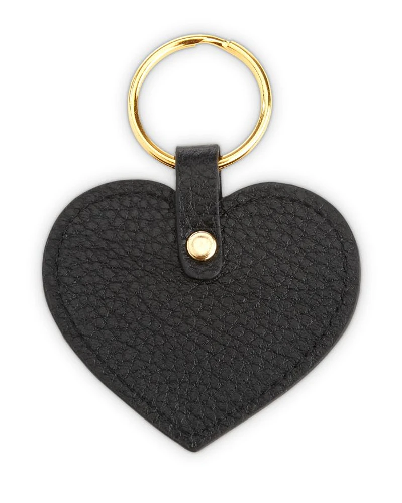 Leather Heart Keychain Charm