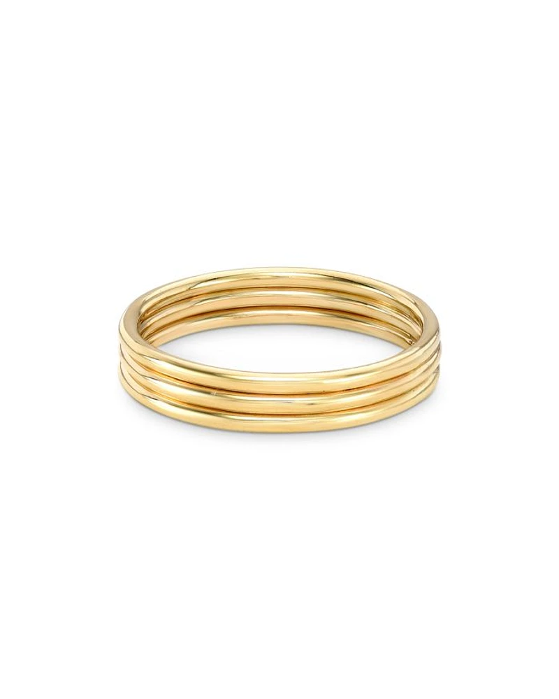 14K Yellow Gold Three-Row Band