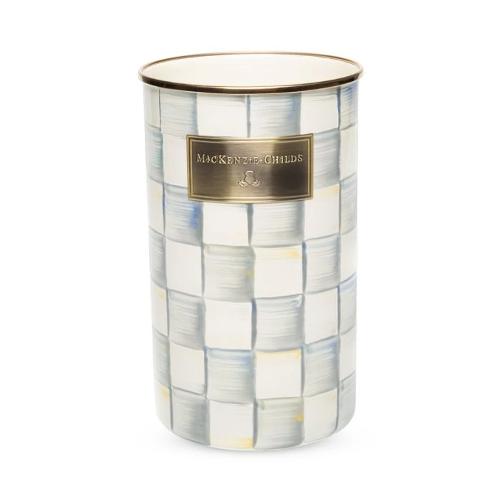 Sterling Check Enamel Utensil Holder