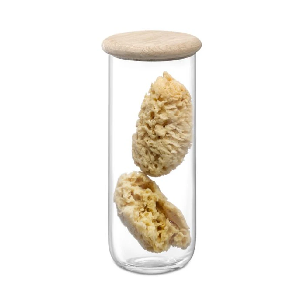 Dine Tall Glass Container with Oak Lid