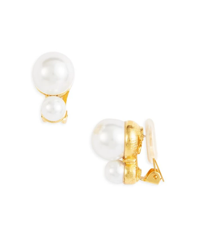 Imitation Pearl Clip On Earrings