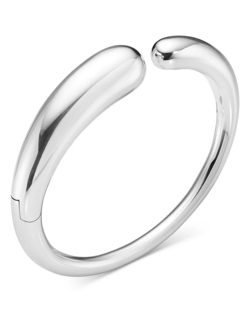 Sterling Silver Mercy Sculptural Hinged Bangle Bracelet