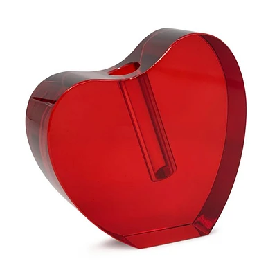 Crystal Red Heart Shape Vase, Small