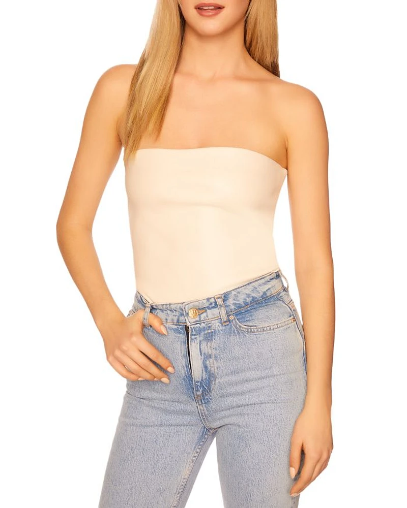 Faux Leather Tube Top