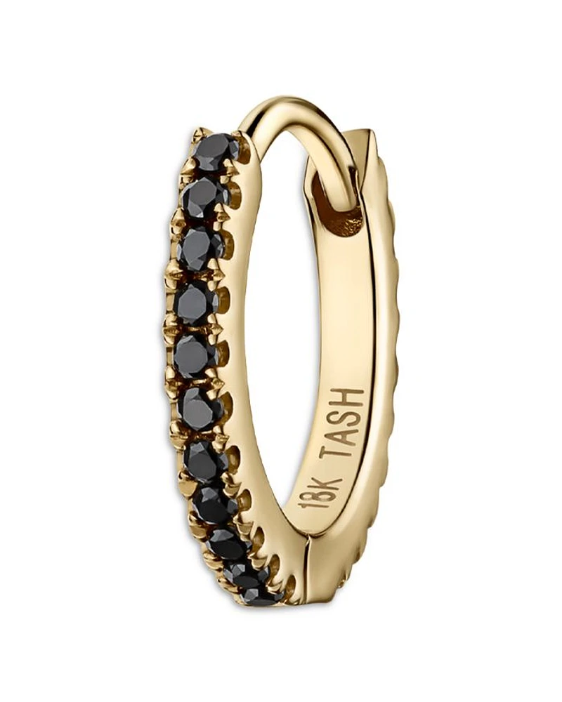 18K Yellow Gold & Black Diamond Eternity Earring, 0.10 tcw