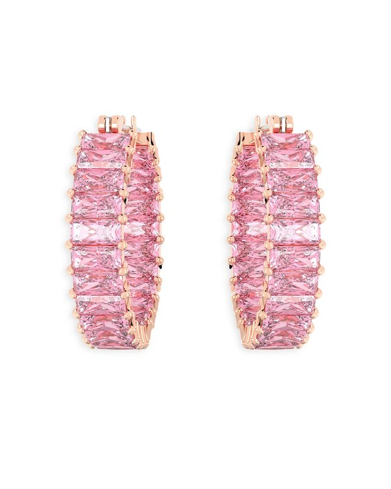 Matrix Baguette Crystal Hoop Earrings