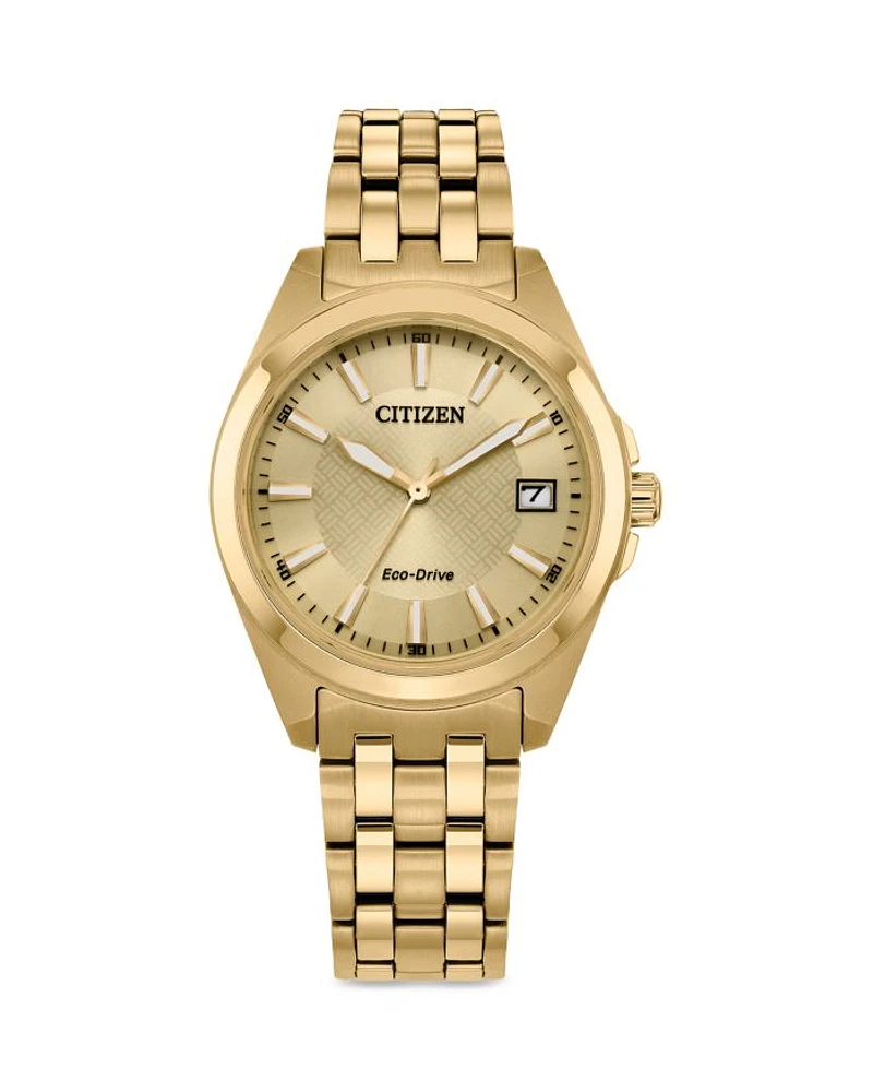 Eco Classic Gold Tone Stainless Steel Watch, 33.5mm