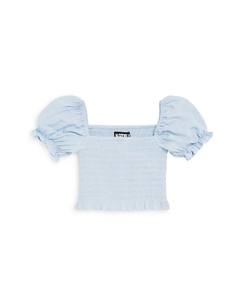 Girls' Marlee Smocked Floral Puff Sleeve Top