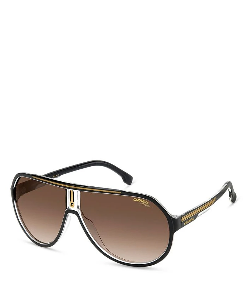 Aviator Shield Sunglasses, 64mm