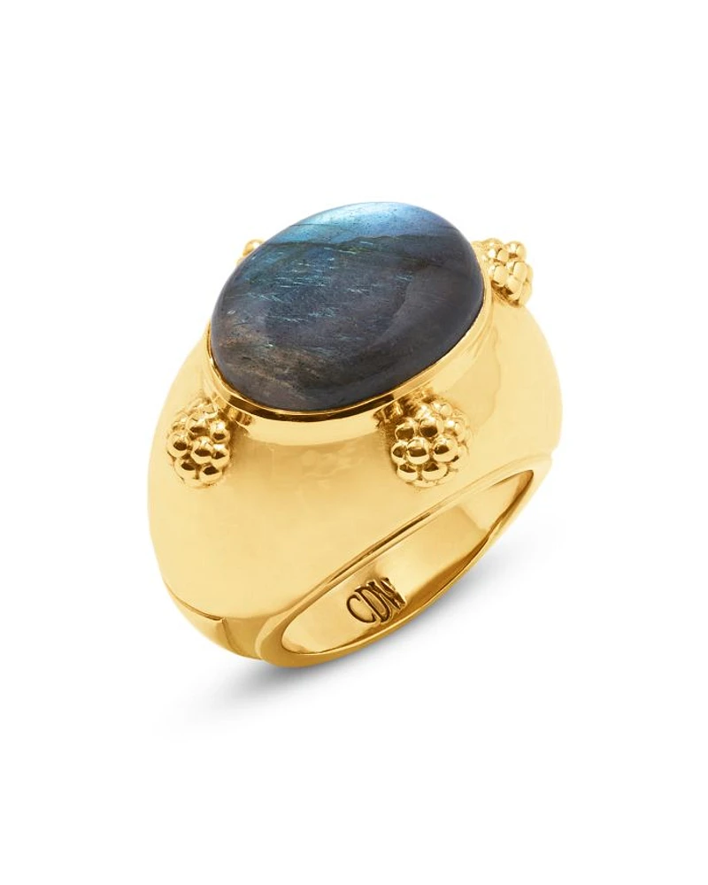 Cleopatra Oval Labradorite Ring