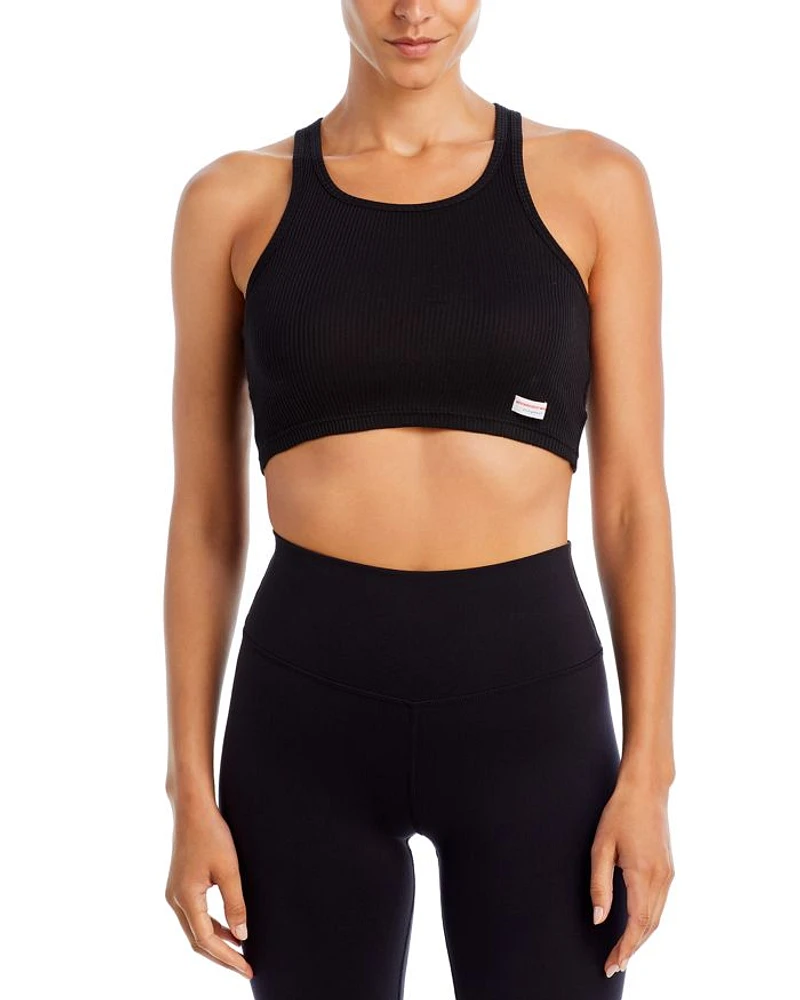 Cotton Cropped Racerback Tank Top