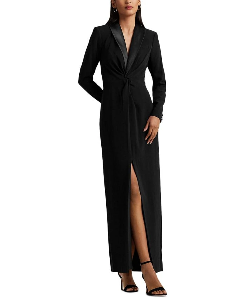 Tuxedo Style Column Gown