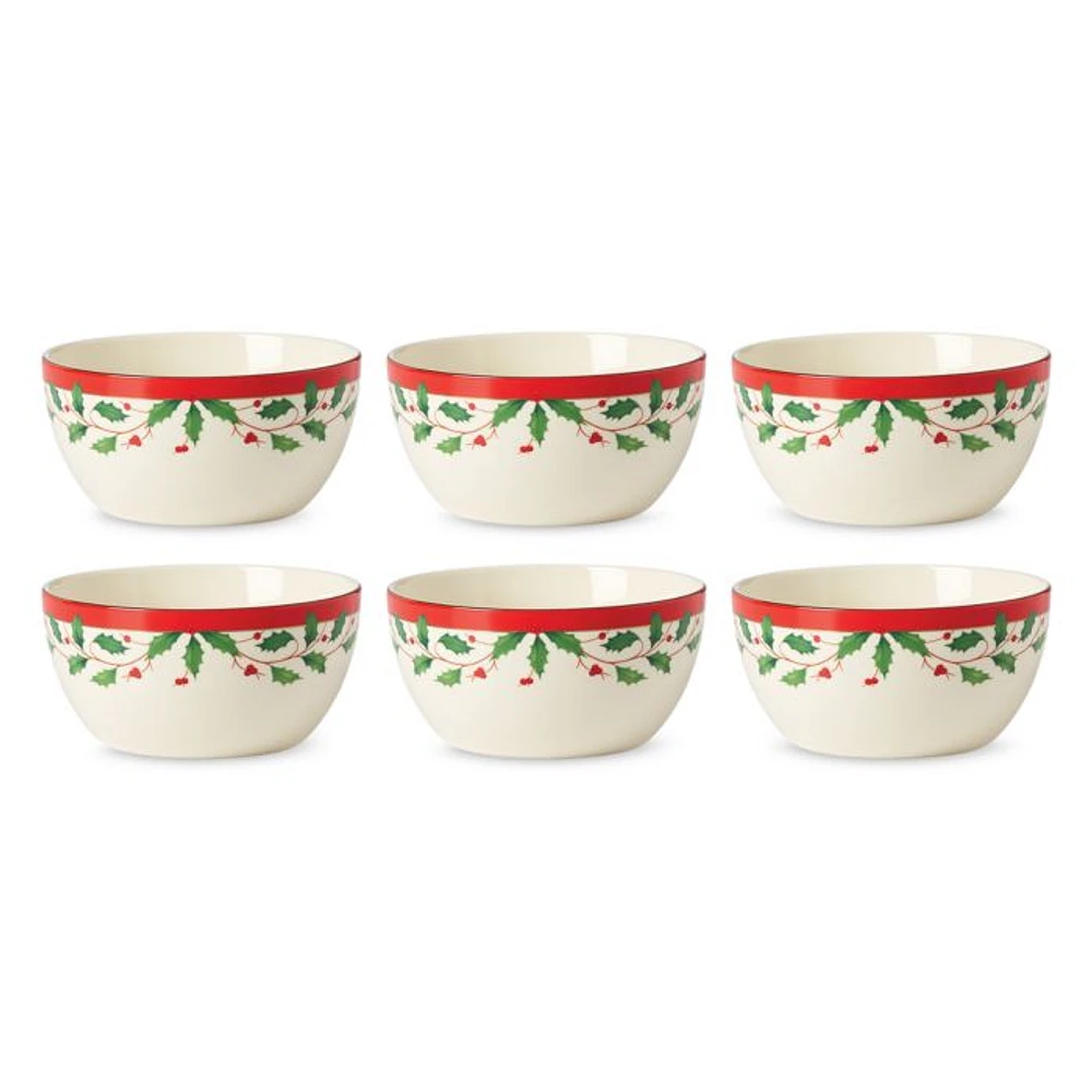 Holiday Dessert Bowls, Set of 6