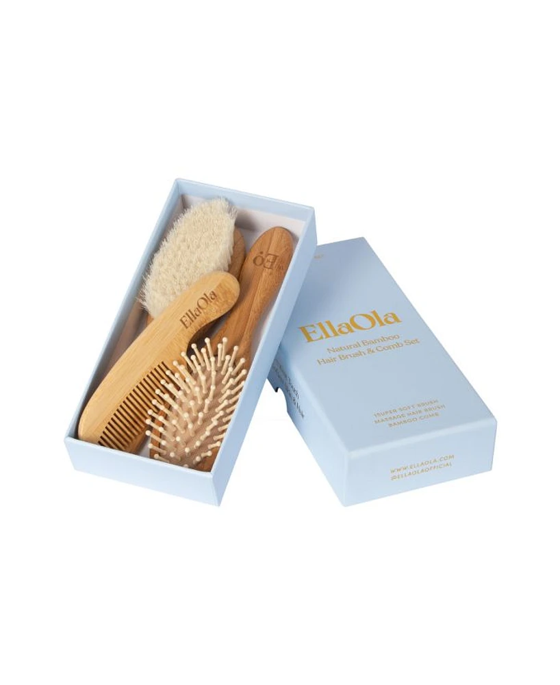 Unisex 3-Piece Bamboo Brush & Comb Set - Baby