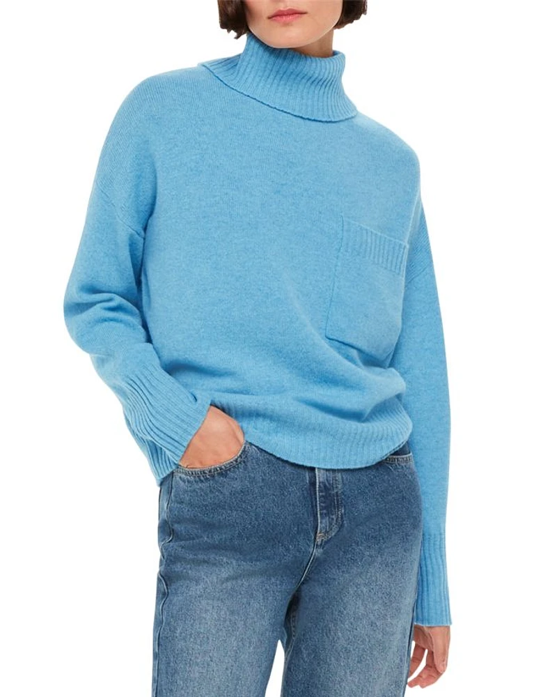 Chest Pocket Turtleneck Sweater