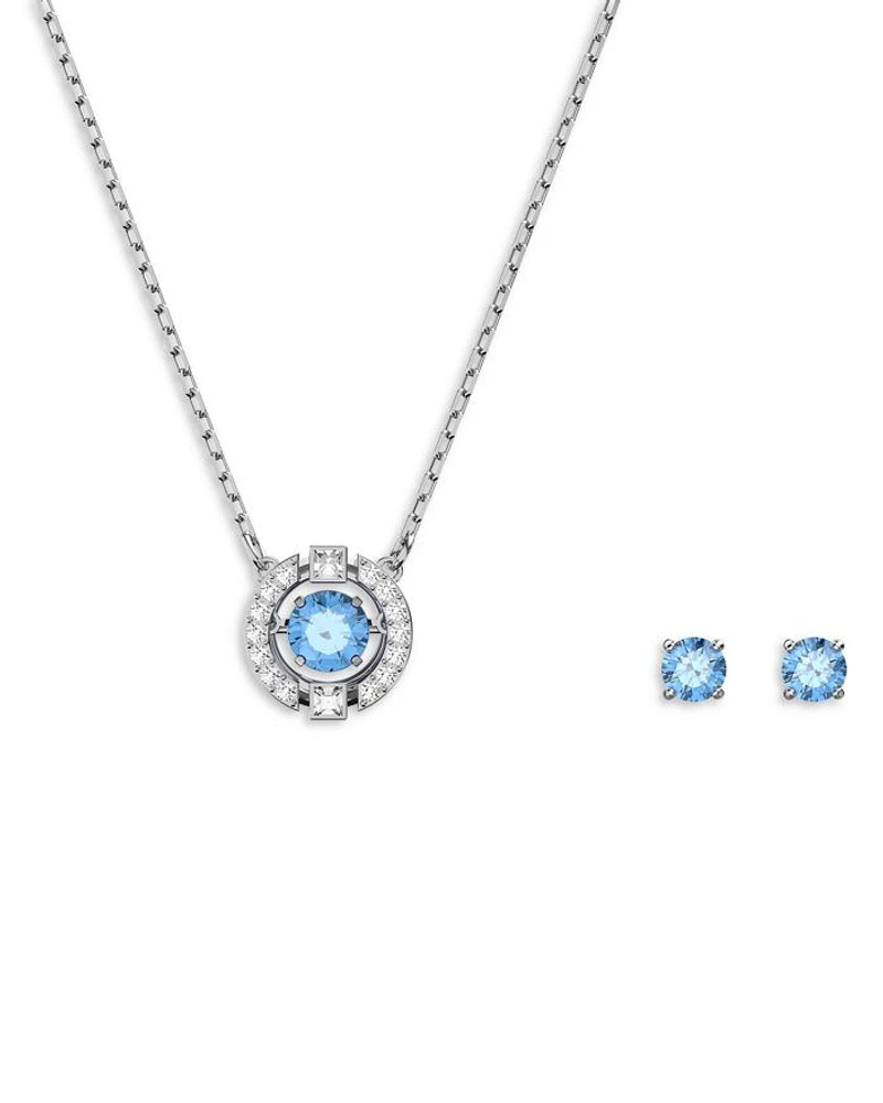 Una Pavé Pendant Necklace & Stud Earrings Set